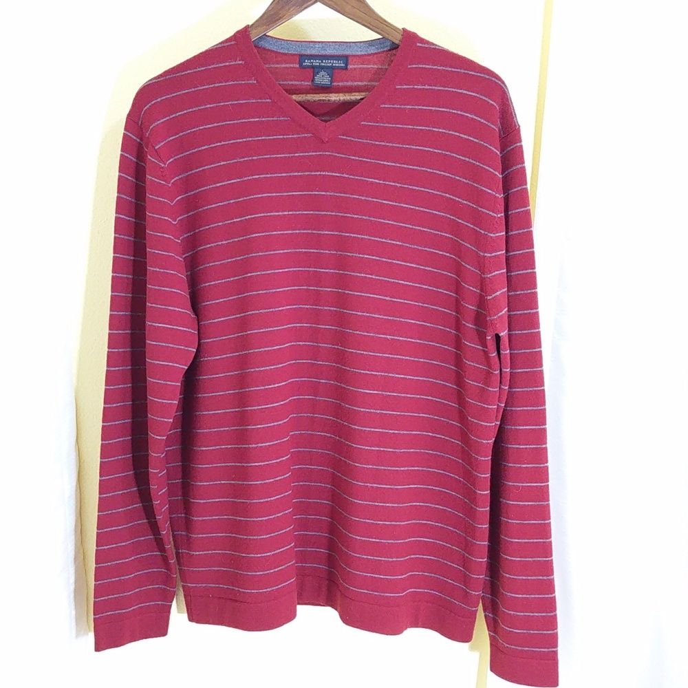 Banana Republic‎ Merino Wool Burgundy Sweater - Sz L